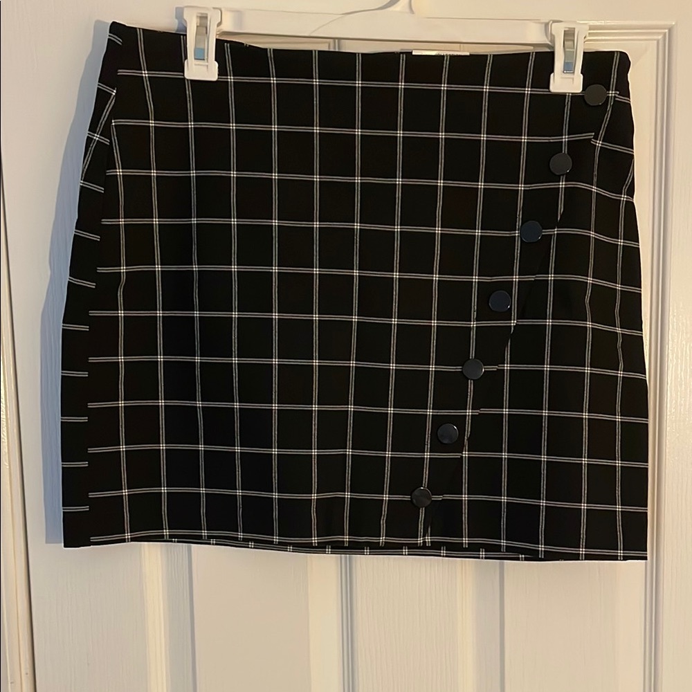 Black and White Checkered Skirt